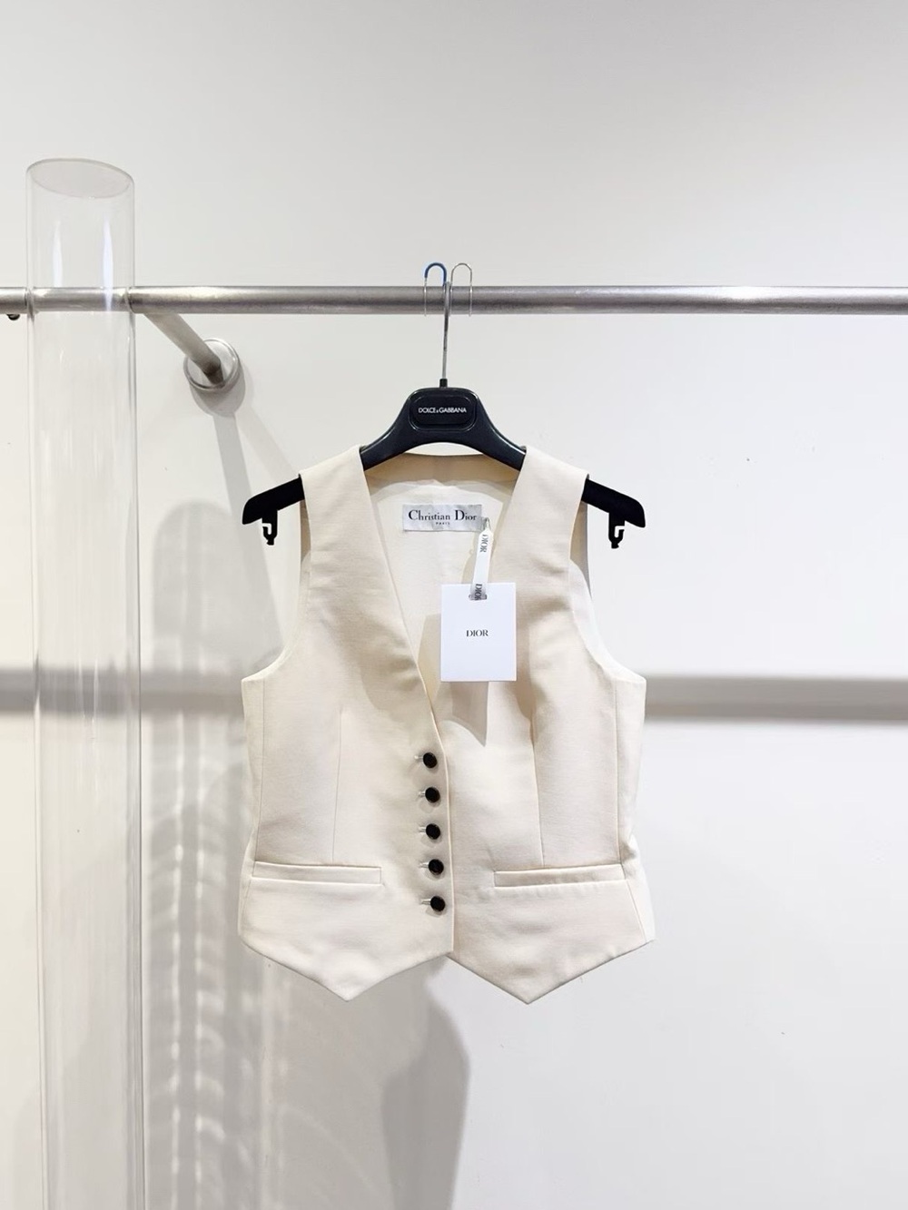 Dior Cream Labelled Garment with Black Logo